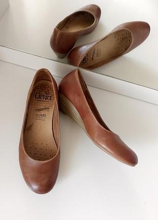 Туфлі шкіряні  на танкетці бохо on air дихаюча  устілка ретро класичні  жіночі  36,5 37