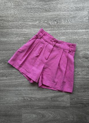 Стильні рожеві шорти легкі літні з віскози натуральні primark 38/m