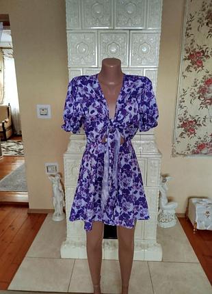 Мега красивое летнее платье с завязками не груди