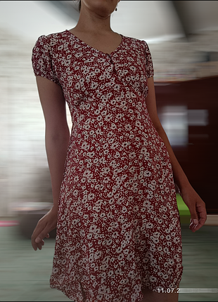 Легкое красное летнее не жаркое платье 100% вискоза