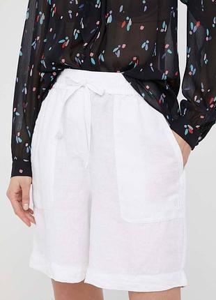 Стильні білі шорти бермуди лляні легкі натуральні льон 38/м