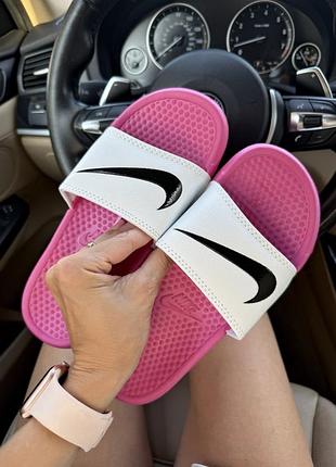 Женские шлепанцы nike slides pink white 36-37-38-39-40-41