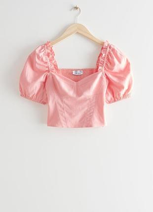 Топ &amp; other stories smocked puff sleeve top / 38