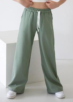 Новинка! лляні брюки-палаццо для дівчаток. різні кольори!