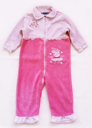Пижама peppa pig розовая цельная пижама костюмчик для девочка плюшевая на 2 - 3 года