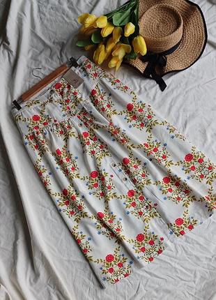 Квіткова спідниця міді батал