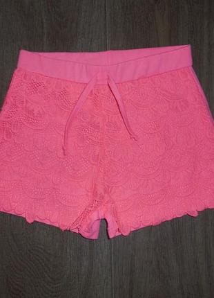 Шорты *primark* котон- полиестер, впереди + кружево, 9-10 лет (140 см)