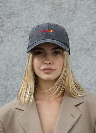 Женская кепка бейсболка vintage without с принтом redbull black