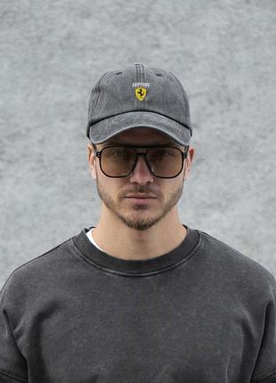 Мужская кепка бейсболка vintage without с принтом ferrari black