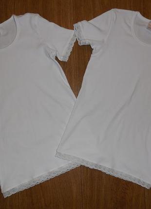 Футболочки * schiesser* котон- стрейч в рубчик, 10-12 лет (152 см)