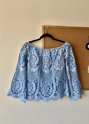 Топ мереживо блакитний