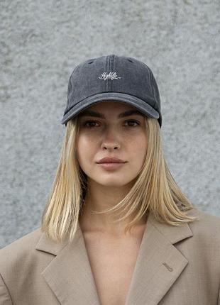 Женская кепка бейсболка vintage without с принтом highlife black