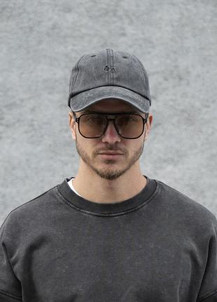 Мужская кепка бейсболка vintage without с принтом cube black