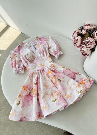 Летнее короткое платье из хлопка