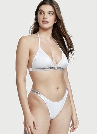 Купальник білий victoria’s secret swim топ s, плавки s. вікторія сікрет
