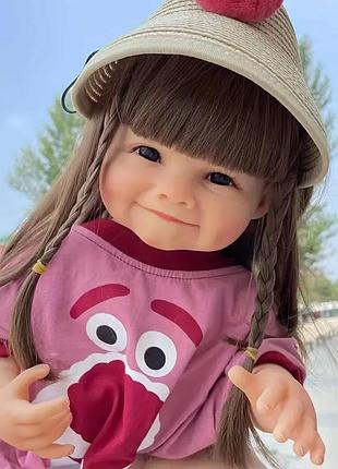 Кукла реборн жасмин 55 см - реалистичная девочка с аксессуарами и одеждой в подарочной коробке