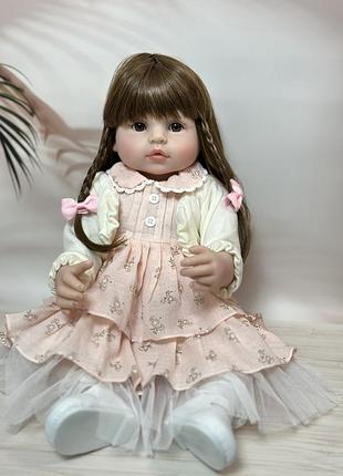 Реалістична лялька реборн (reborn) дівчинка квітослава 55 см