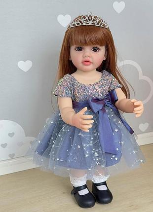 Реалістична лялька реборн 55 см дівчинка лілія