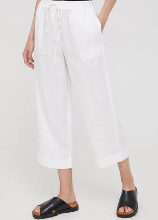 Льняные белые шорты бриджи blue harbour pure linen marks& spencer