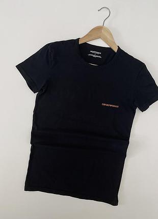 Emporio armani футболка чоловіча чорного кольору з логотипом, розмір s-m