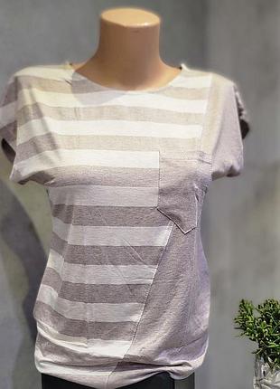 Футболка женская в полоску с кармашком
