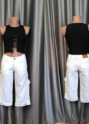 Стильні льонові шорти бермуди велосипедки карго