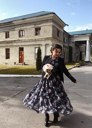 Сукня фіолетова,  синя в квітковий принт