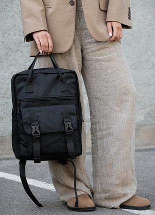 Жіночий міський молодіжний рюкзак-сумка without litiy для ноутбука black