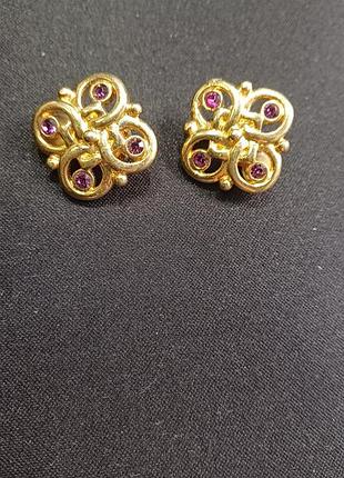 Клипсы винтаж маркировки swarovski