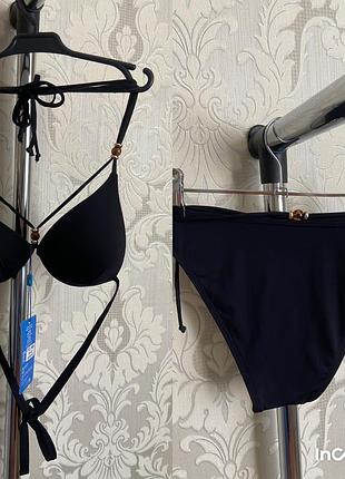 Новий чорний роздільний жіночий купальник