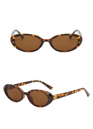 Леопардові сонцезахисні окуляри  коричневі овальні окуляри