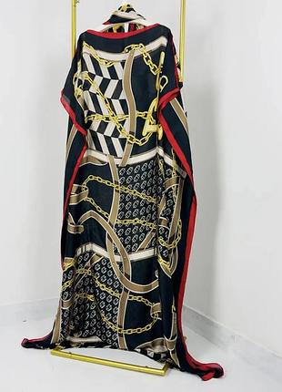 Шелковое платье платье платье свободного кроя принт цепочки канатики