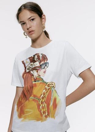 Футболка zara біла