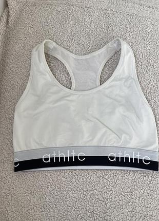 Спортивный топ h&m белый на резинке s