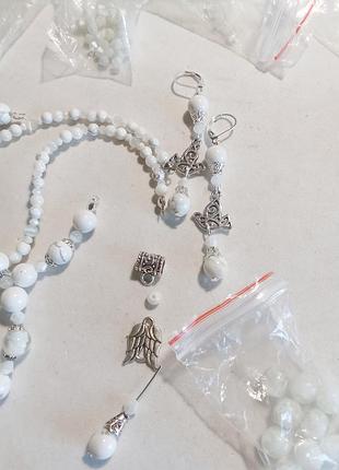БраслетNo2. с натуральными камнями. авторские украшения. белые украинские крылья.10 фото