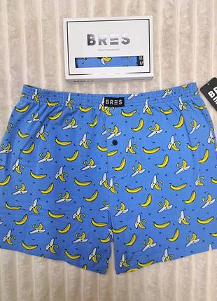 Мужские голубые трусы с ярким принтом "бананы" тм "bres" (арт. mbxk 307/01/121)
