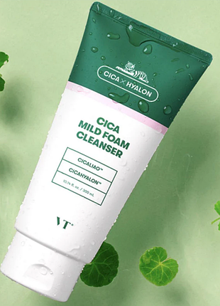 Vt cosmetics cica mild foam cleanser ідеальна пінка для догляду за проблемною шкірою