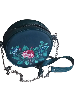 Сумка кругла  18см темно зелена