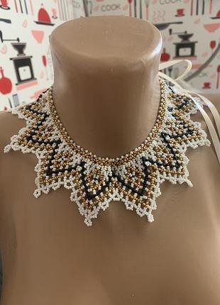 Нове намисто бронза біле ажурне силянка кривульки подарунок