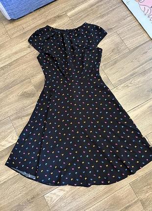 Чорна брендовa сукня з принтом метеликів