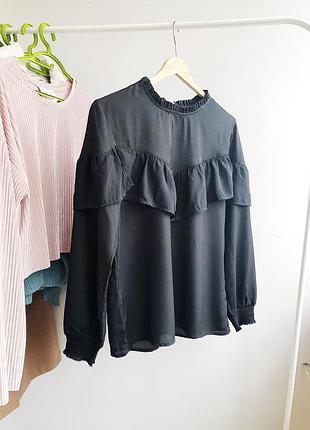 Блуза легкая с рюшами объёмная рубашка