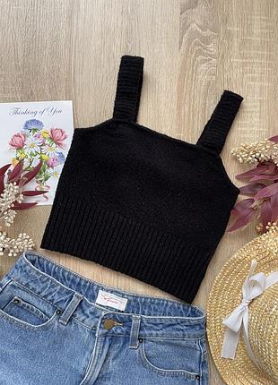 Топ літній ангоровий на широких бретельках шлейках