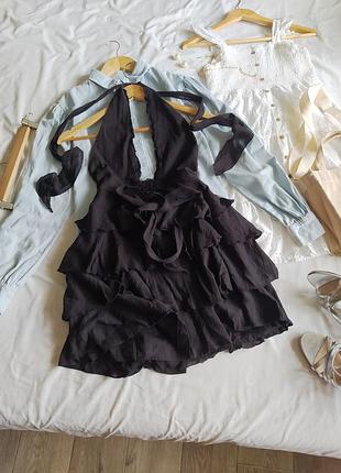 Новое черное платье с открытой спинкой