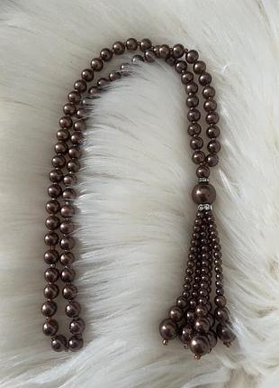 Намисто імітація коричневих перлів