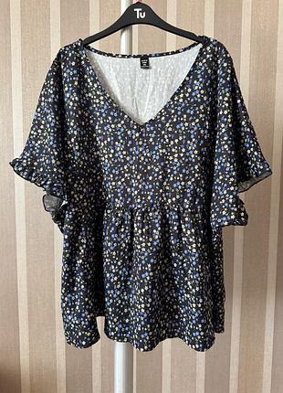 🥰 блуза в квітковий принт shein 4xl