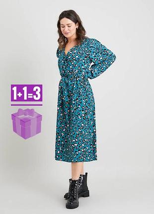 🥰  міді сукня в леопардовий принт з поясом tu