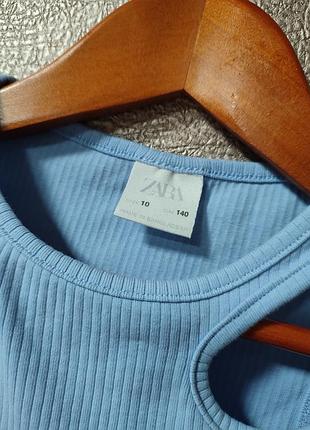 Красивый голубой топ в рубчик zara 2