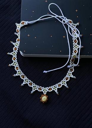 Прикраса на шию з підвіскою сонце ручна робота