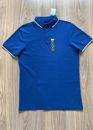 Мужская однотонная базовая хлопковая поло футболка primark