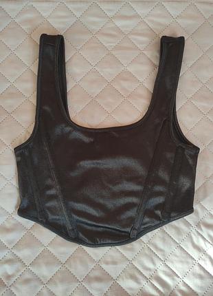 Корсет, топ с косточками размер s чёрный